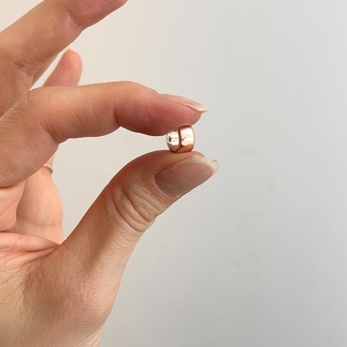 10KT Rose Gold Solid 6MM Tube Rounded Hinged Huggie Hoop Earrings 11MM MINI - Picture 5 of 12
