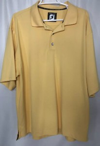 FOOTJOY-FJ-Mens-XL-Yellow-Polo-Golf-Shirt-Short-Sleeve