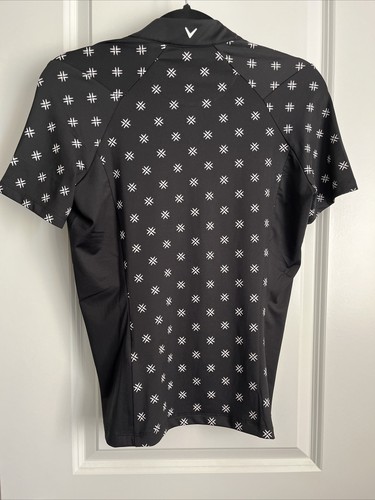 Callaway Golf Shirt Womens S Black Chevron Floral Ladies Swing Tech UPF 50 - Picture 2 of 9