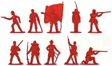 Accurate Union Infantry in Red Color - 20 54mm soft plastic figures