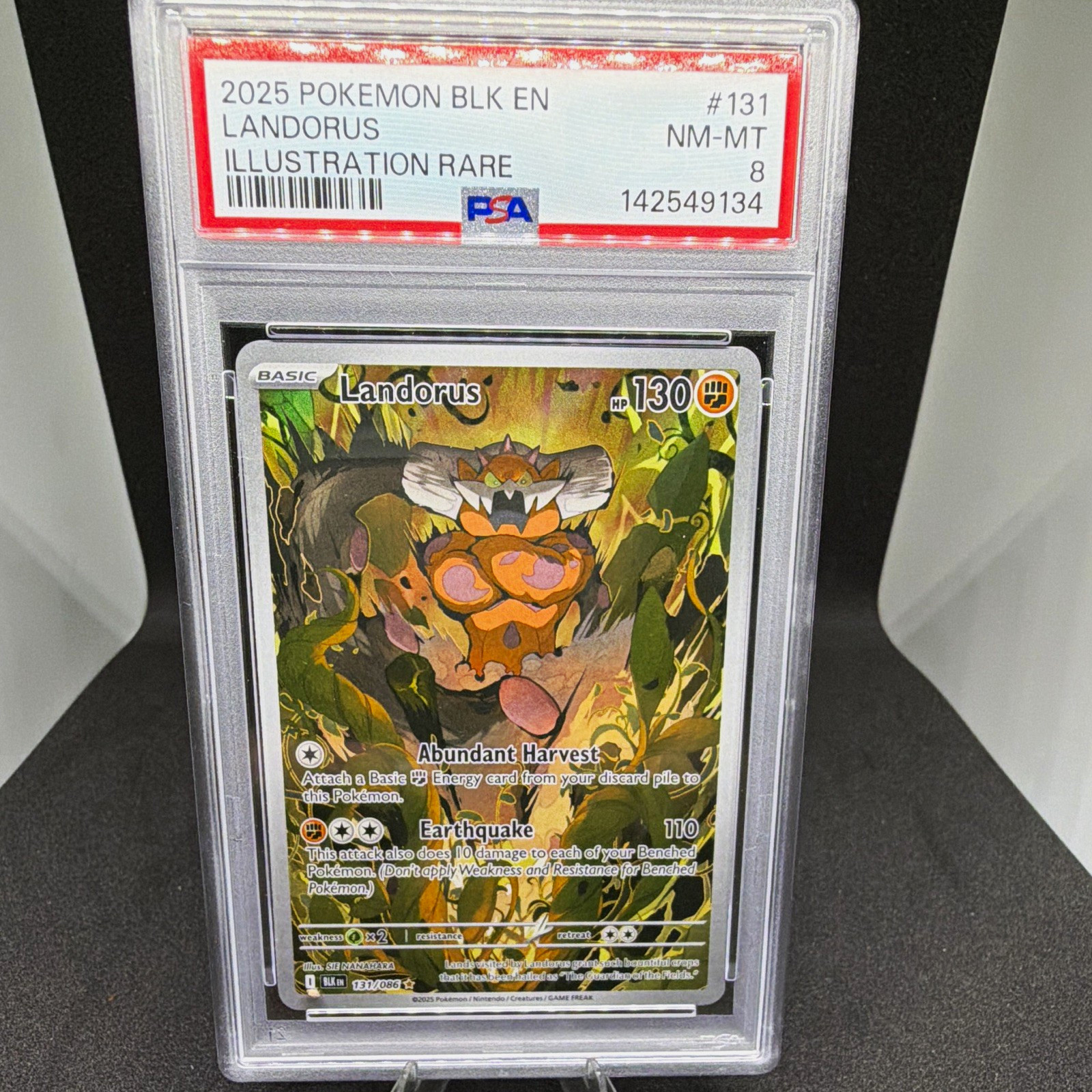 The Pokémon Company Landorus 131/086 Sv: Black Bolt Illus Rare Holo PSA 8 Eng