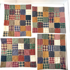 Handmade Primitive Tied Mini Quilt 9.5" x 11" Patchwork Made in USA Choose Style