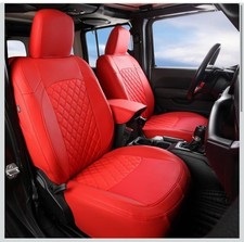 Giant Panda Jeep Wrangler 4 Door Jl 2018-2026 Full Set Car Seat Covers - Red