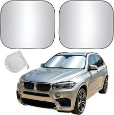 Zpana 2PCS Car Windshield Sun Shade, Heat UV Ray Protection Foldable Vehicle F