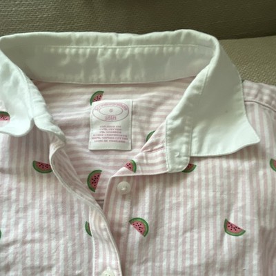 Brooks Brothers Women s Button-Up Shirt Pink/White Striped Watermelon Sz 0