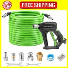 Tool Daily Sewer Jetter Kit for Pressure Washer 50 FT, Short Power Washer Gun