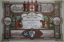 1886 Exposición Colonial India Londres Recepción Bola INVITACIÓN Guildhall