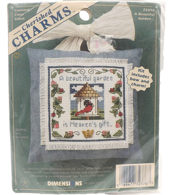 Cherished Charms Beautiful Garden Ornament Counted Cross Stitch Kit Dimensions