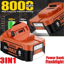 For DeWalt 20Volt 8.0AH Lithium Ion Battery DCB206-2 DCB205-2 w/LCD/Type C/Light