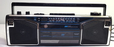GE AM/FM Stereo Radio Cassette Player Boombox Tag Along Tape Holder Vintage READ