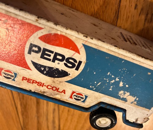 Vintage 1980 Pepsi Cola Semi Truck Metal Collectible Toy Truck & Trailer Buddy L - Picture 13 of 14