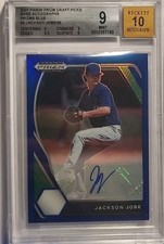 2021 Panini Prizm Draft Picks Base Auto Jackson Jobe #PDP3, Blue Prizm/99, BGS 9