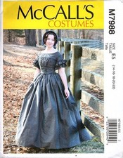 McCalls M7988 Misses 14-22 Victorian Dress Costume Petticoat Sewing Pattern