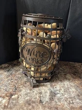 Metal Rustic Wine Barrel Cork Cage Cork Holders for Cork  with corks 
