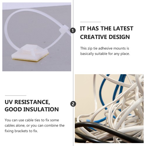Multi-Purpose Tie Adhesive Mounts Self Adhesive Cable Tie Holders (White) - 第 4/12 張圖片