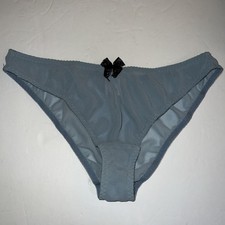 Vintage Victoria's Secret Hiphugger Panties Solid Pale Grey Mesh Lace SZ M