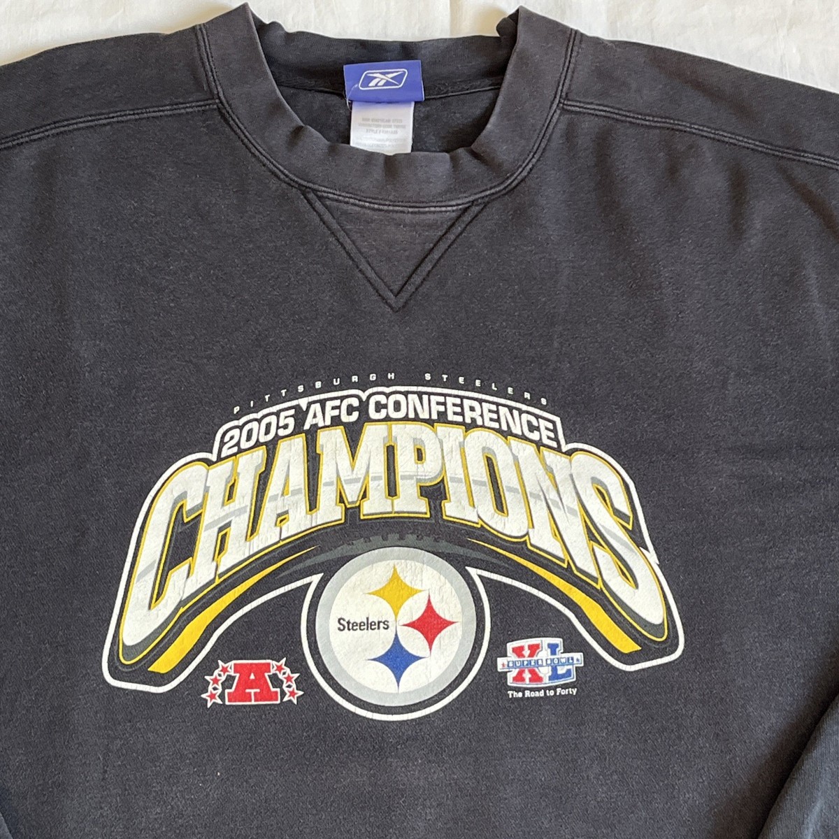 Vintage Reebok Pittsburgh Steelers 2005 AFC Champions Sweatshirt