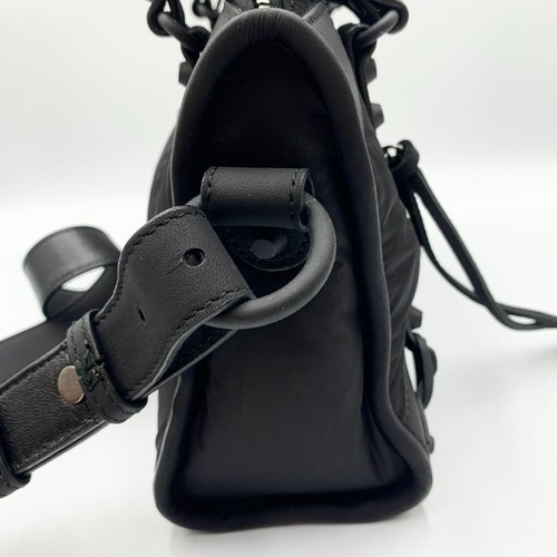 BALENCIAGA Mini City Classic Shoulder Bag, 2-way, Black - Picture 6 of 15
