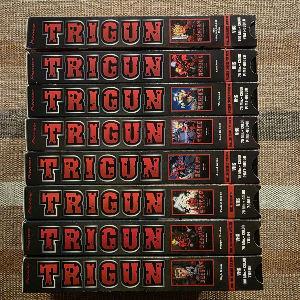 Trigun Lot Complete Set Of 8 VHS Anime Pioneer English Dubbed 1998