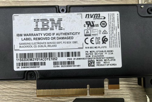 IBM Samsung PM1735 3.2TB HHHL PCIE 4.0 MZPLJ3T2HBJR-000M3 SSD 100% Health - Picture 2 of 4