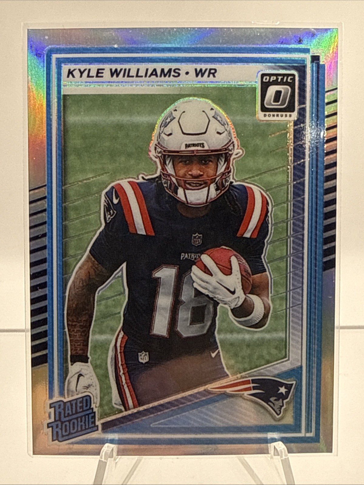 2025 Panini Donruss Optic Rated Rookie Kyle Williams #327 Silver Prizm Patriots