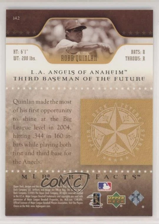 2005 Upper Deck Artifacts Future Stars Red /50 Robb Quinlan #142 - Image 2 of 2