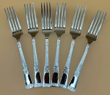 Vintage Smith Seymour Ltd - Dessert Forks x6 Chrome on Nickel Cutlery