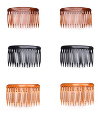 6 Pcs 14 Teeth Hair Side Comb Transparent Twist French Vintage Style Hair Clips