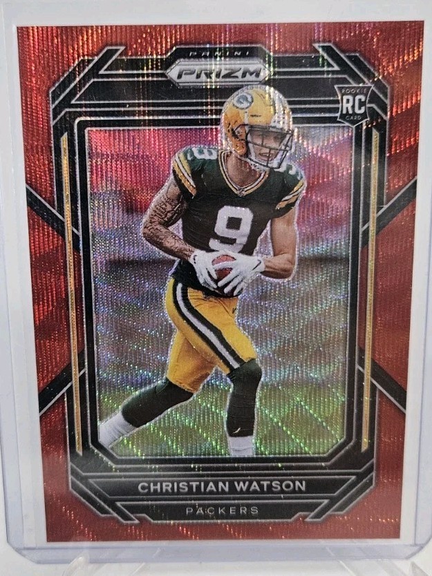 Christian Watson 2022 Prizm RC Red Wave 69/149 #314 Packers SP