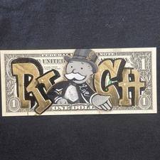 Live RICH  1 Dollar bill painting Tattoo Art Graffiti Art Street Art