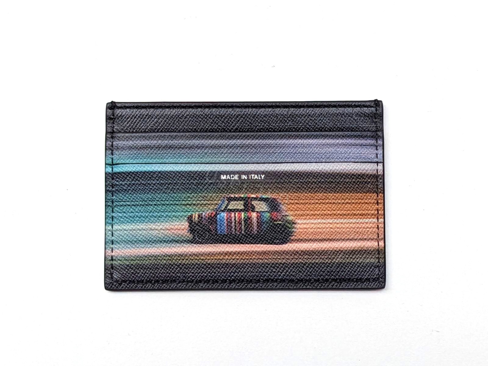 Paul Smith Men’s Mini Blur Leather Card Holder Case Wallet BNWT Made In Italy