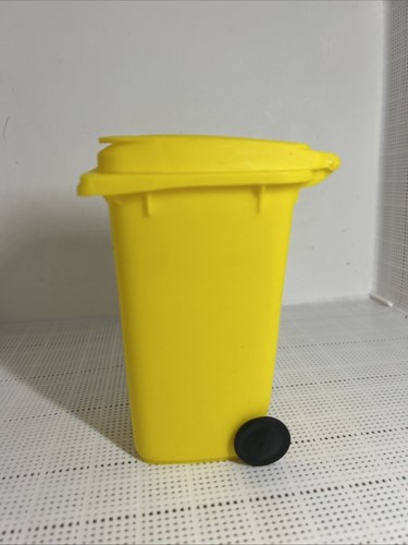 Mini Australian Wheelie Bin Rubbish Yellow Lid Toy Replica Small Medical Waste - Picture 4 of 13