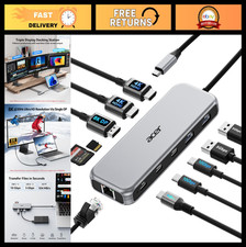 11-in-1 USB C Docking Station for Laptops, 3 Monitors, 8K DP, HDMI 4K 60Hz, 100W