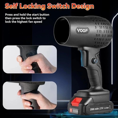 Cordless Leaf Blower, Electric Blower 250000 RPM, Extended Nozzle, Lightweight H - Picture 5 of 8