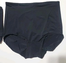 New 3 Pack Sz 5 S Black Granny Panties Full Brief Nylon Cotton Back Seam Retro