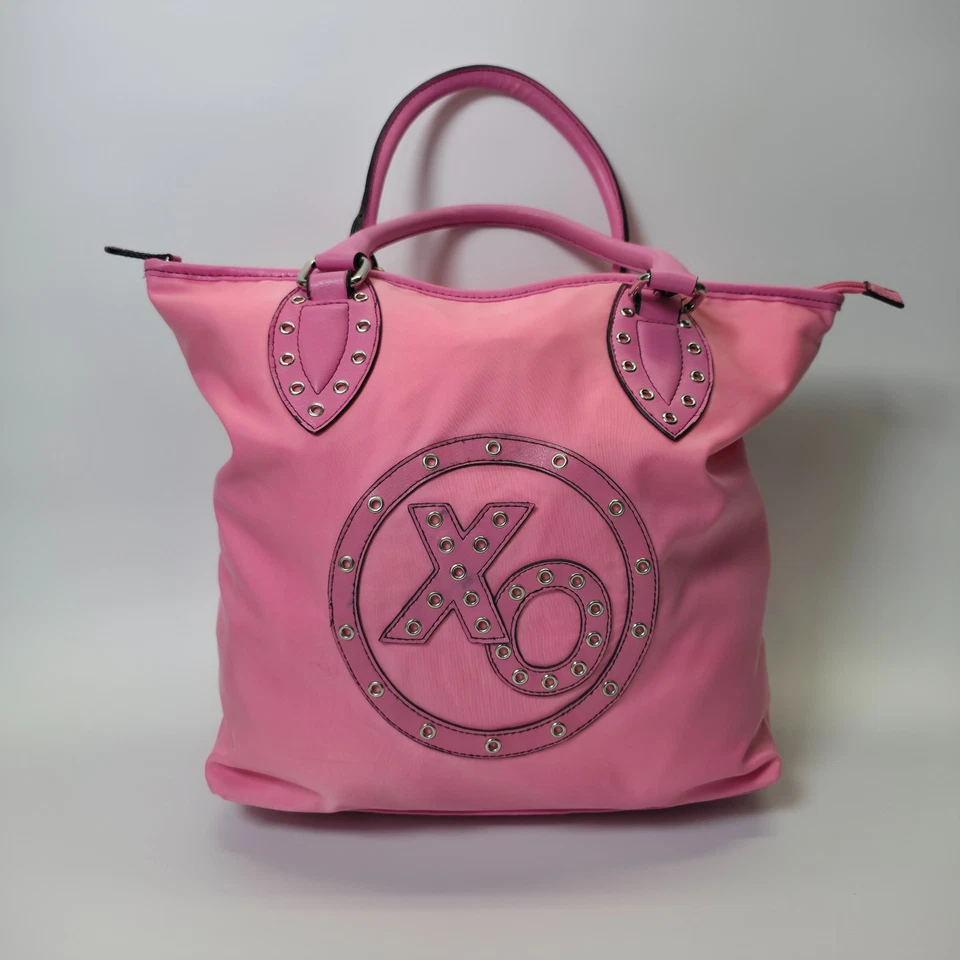 Bolso de mano Y2K XOXO para mujer rosa con ojal tachonado viaje declaración Foto 2 de 4