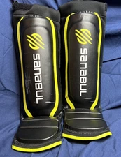 Sanabul MMA KickBoxing Black & Yellow Shin Guards S / M