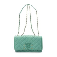Chanel Cc Filigree Shoulder Bag Women Green One Size