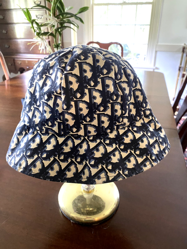 VINTAGE RARO CAPPELLO CHRISTIAN DIOR BLU SECCHIELLO IDROREPELLENTE TAGLIA UNICA