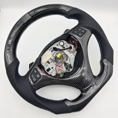 Carbon fiber LED Steering wheel+Trim for BMW 1 & 3 Series (PADDLES INCLUDED)