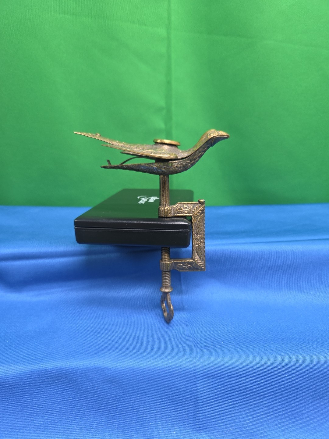 Antique Embossed Metal Sewing Bird Clamp Victorian Custom Ornate  Decorative TS
