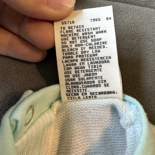 Vintage Baby Sleeper Sz 7-12 lbs Small Footed Pajamas 1990s Pastels - Picture 10 of 10