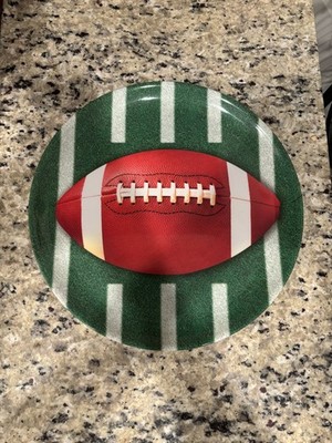Football 13.5'' Round Plastic Platter Serving Tray Party Tableware