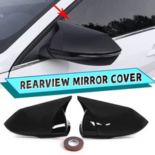 For 21-26 Hyundai Elantra 4D Gloss Black ABS Rear View Side Mirror Cover Trim