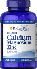 Puritan's Pride Chelated Calcium Magnesium Zinc - 250 Caplets