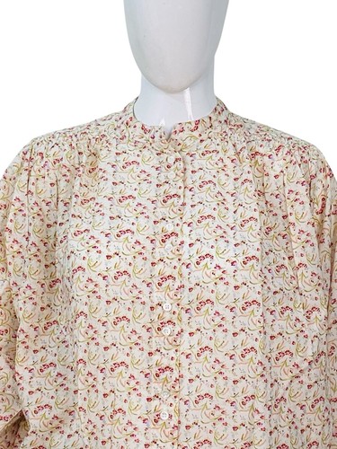 Doen Damen Blumenmuster Langärmlig Baumwolle Shirt Bluse Tunika Top Größe XL - Bild 3 von 15