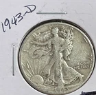 1943-D 50C Walking Liberty Half Dollar. 90% Silver.  #1912