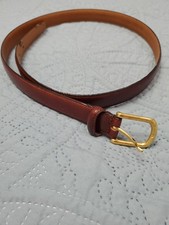 Genuine Italian Leather Belt Brown With Goldtone Buckle 1" Wide 36/90