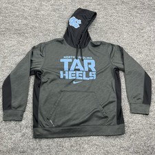 North Carolina Tar Heels Hoodie Mens Extra Large Gray Therma-Fit Center Swoosh