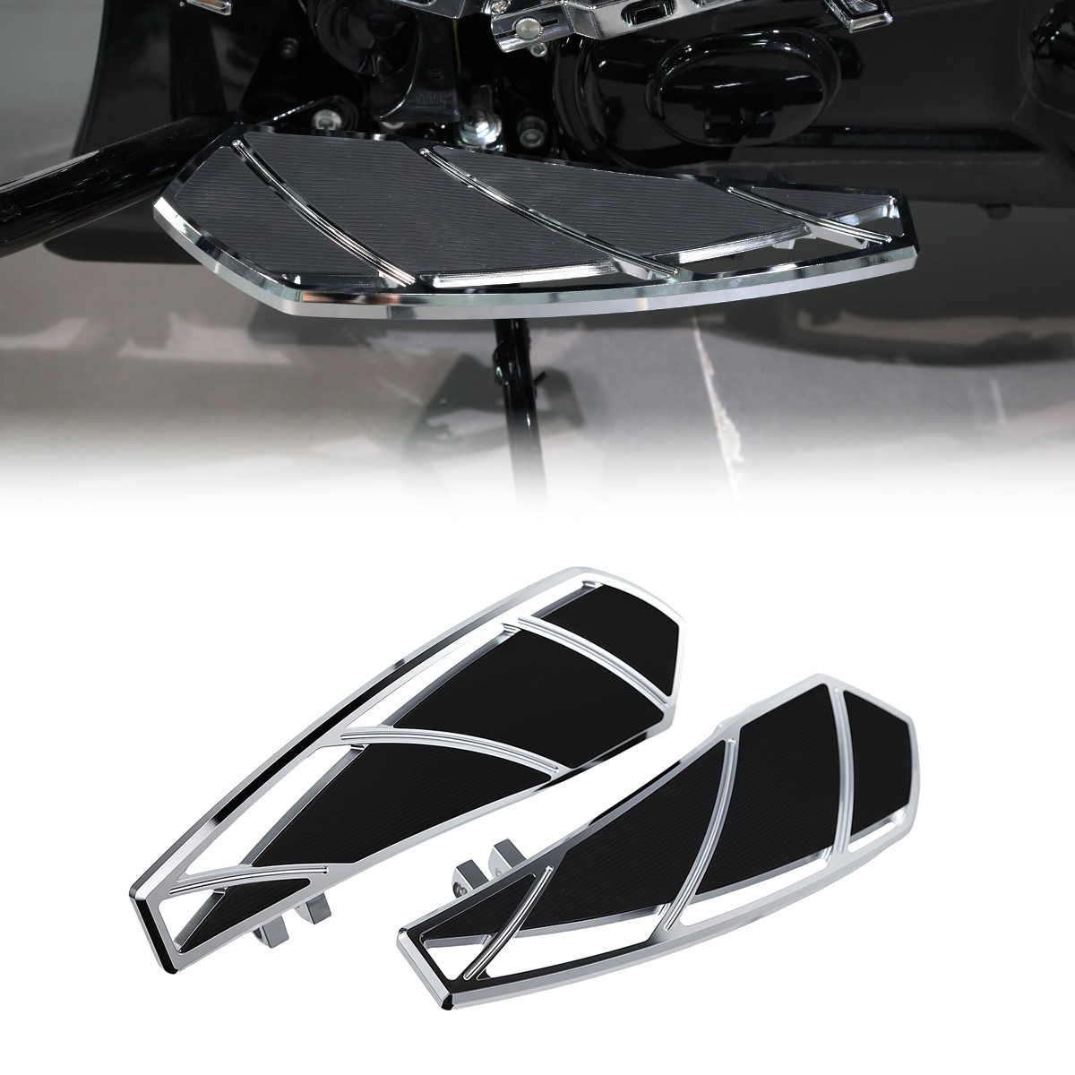 Chrome Phantom Floorboards Footpegs Shifter Peg Pedal Kit For Harley Touring